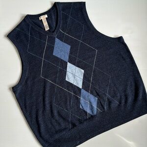 Dockers multi color- dark blue & light blue argyle vest.  Men’s size XXL